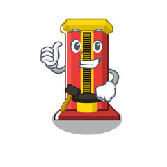 Canvas Print - Thumbs up hammer game machine in the cartoon