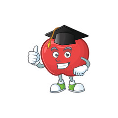 Canvas Print - Graduation apple fruit character mascot for health dessert