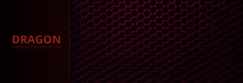 Abstract Neon Background With Red Dragon Skin, And Texture.