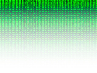 Canvas Print - Vector Technology Background, 3D Effect, Green Binary Code Data Gradient Wallpaper.
