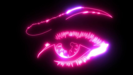 Sticker - Beautiful Women Eyes with make up laser animation