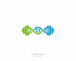 DNA barbell Logo vector design template