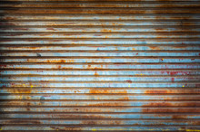 Old Weathered And Rusty Steel Door For Steel Metal Backgroud And Texture.