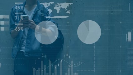 Poster - Man using smartphone and data