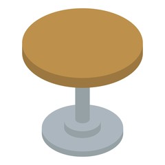 Poster - Round wood table icon. Isometric of round wood table vector icon for web design isolated on white background