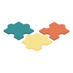 Aufkleber - Colorful puzzle icon. Isometric of colorful puzzle vector icon for web design isolated on white background