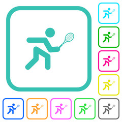 Wall Mural - Tennis player vivid colored flat icons