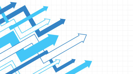 Wall Mural - Abstract financial chart arrows going up on a white background