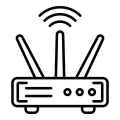 Poster - Wifi router icon. Outline wifi router vector icon for web design isolated on white background
