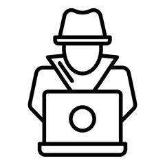 Poster - Modern secret hacker icon. Outline modern secret hacker vector icon for web design isolated on white background