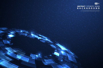 Poster - abstract blue technology futuristic big data background. illustration vector eps10