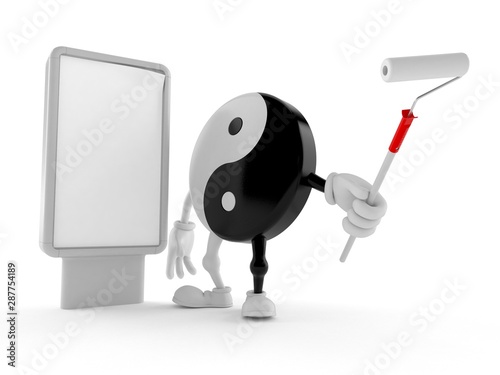 Jing Jang character with blank billboard Wallpaper Mural