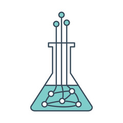 Poster - Flask icon with ai neural network inside