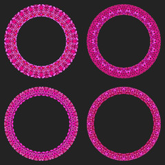 Poster - Set of 4 gravel mosaic round borders - vector design elements