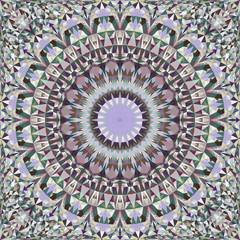 Poster - Colorful abstract seamless triangle mosaic tile kaleidoscope mandala pattern wallpaper - tribal vector background graphic