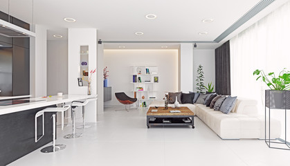 Wall Mural - Modern living room design.