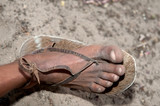 Bushman making fire in Africa