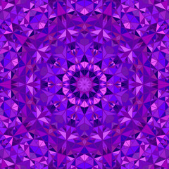 Poster - Abstract polygonal tiled mosaic pattern mandala background - colorful psychedelic circular vector illustration
