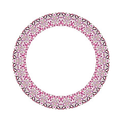 Poster - Geometrical colorful floral wreath - circular abstract round vector element on white background