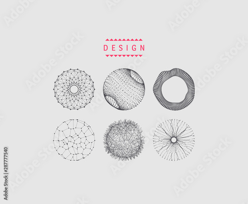 Sphere with connected lines and dots Tableau sur Toile