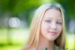 © Светлана Лазаренко - Portrait of a beautiful teenage girl. Ten year old blue-eyed girl