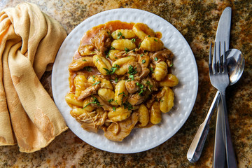 Wall Mural - Hungarian Chicken Paprikash Gnocchi