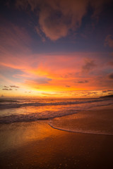 sea scape on the sunset at the beach in Thailand