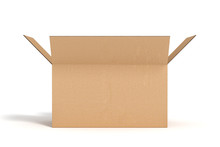 Open Cardboard Box On White Backgroaund 3d Rendering