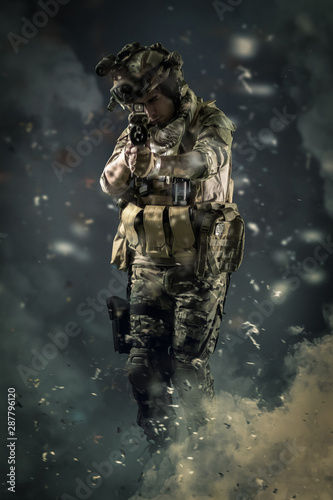 Plakaty wojskowe  specjalny-zolnierz-w-akcji-wojskowej-koncepcji