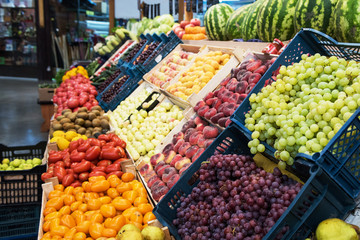 Wall Mural - Assortment of fresh fruits at the market