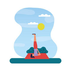 Sticker - Girl doing yoga pose vector design