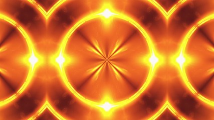 Poster - 3d render of orange fractal lights. Glowing and shining effects. Computer generated abstract background of flickering circles.