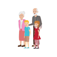 Poster - Grandmother and grandfather cartoon vector design