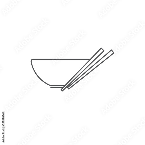 Cuadros en Lienzo Noodles bowl vector icon symbol isolated on white background
