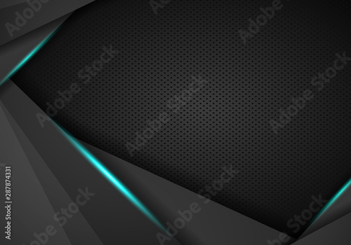 Dark Abstract Background With Dark Blue Overlap Layers Texture