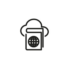 Poster - Online education line icon. Cloud, learning, literature, online. Online library concept. Vector illustration can be used for topics like internet, library, modern technologies