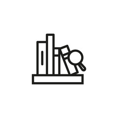 Poster - Web library line icon. Literature, cloud, net. Online library concept. Vector illustration can be used for topics like internet, library, modern technologies