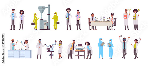 Cuadros en Lienzo set different scientific researchers making experiments in laboratory scientists