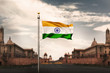 India Flag in Rashtrapati Bhavan,New Delhi.waving India Flag - image
