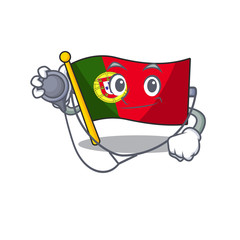 Canvas Print - Doctor flag portugal character in shape cartoon