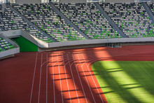 Abstract Shot Of Rows Of Seating In A Sports Stadium