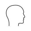 Contour male head graphic icon. Head man linear sign isolated on white background. Outline profile symbol. Vector illustration
