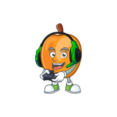 Poster - Gaming apricot cartoon character for nutritious maskot