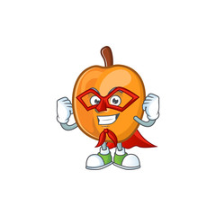 Wall Mural - Super hero apricot cute fruit cartoon character style