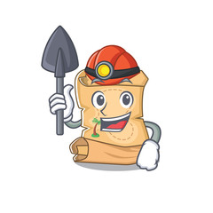 Sticker - Miner treasure map cartoon in shape character