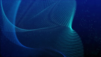 Poster - beautiful abstract wave technology background with blue light digital effect corporate concept