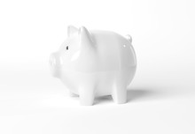 Piggy Bank Mockup Isolated On White 3D Rendering