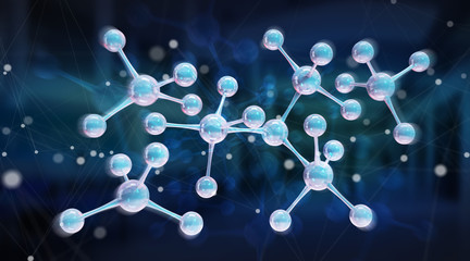 Aufkleber - Modern digital molecule structure 3D rendering