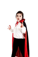 Wall Mural - Happy Halloween Cute little Dracula on white