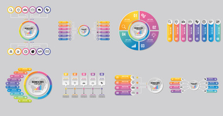 Poster - set of infographics elements vector design template. business data visualization infographics timeli